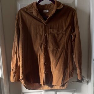AYR Tan Corduroy Shirt everyday size small s brown tan button